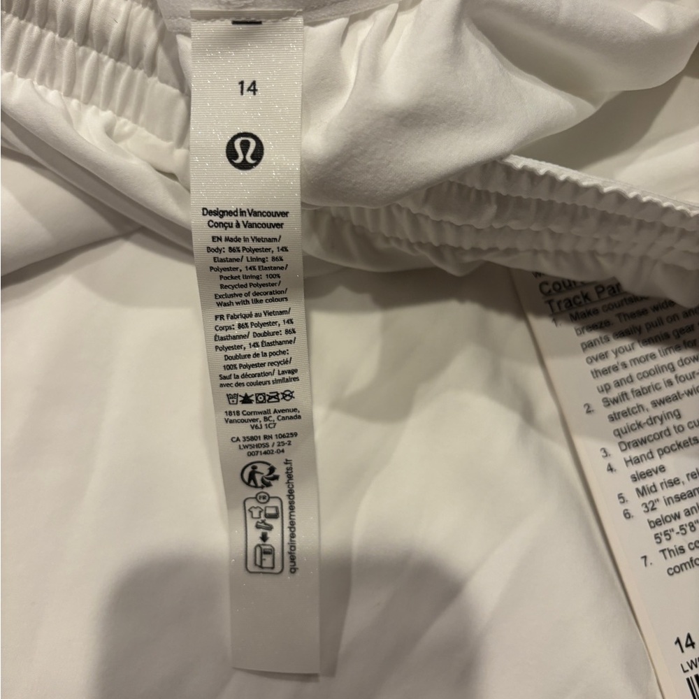 LULULEMON COURT RIVAL WIDE LEG TRACK PANT (REGULAR) SIZE 14 MSRP $128 BNWT - Picture 9 of 9